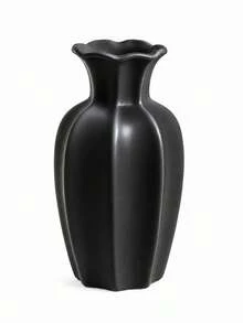 1pc Vintage European Style Wavy Curved Vase, Large Capacity Floral Container, Living Room Tabletop Decor Vase, Valentine's Day & Housewarming Decoration - Octagonal Vase - View 11