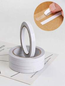 1/5/10pcs White Double-Sided Tapes, For Craft And Stationery - Strong Adhesive, Hand-Tear Hot Melt Tapes, Suitable For Projects And Packaging - White - View 4