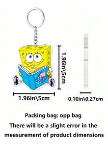 MASSDI Reading Book Acrylic Keychain, Character Pendant Sitting And ...