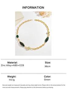1 buah Kalung Panjang Rantai Logam & Resin Gradien Geometris Asimetris 3D Vintage yang Dipersonalisasi dan Berlebihan, Cocok untuk Pemakaian Sehari-hari Wanita dan Acara Pesta Eksklusif - Hijau - View 7