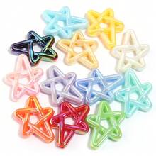 10pcs/Pack Acrylic Hollow Colorful Five-Pointed Star Beads, Multi-Color Cute Star Beads For DIY Earrings, Necklace, Phone Chain, Keychain Jewelry Making Accessories - Pentagram - View 10