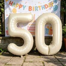 40-Inch Digital Balloon Birthday Anniversary Party Decoration Aluminum Foil Balloon For Birthday Party Decoration,Christmas - Cream - View 4