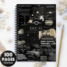 1pc A5 Size Solar System Spiral Notebook, College Ruled, High Quality Paper, Suitable For School, Office, Astronomy Enthusiasts - Perfect Gift For Students, Teachers, Friends, Space Theme Stationery, Universe Theme Stationery, Vivid Illustrations, Study Notes, Premium Stationery, Pen Not Included - One Book (50 Pages, 100 Pages) - View 12