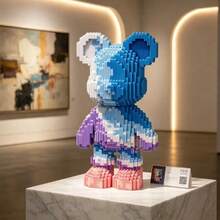 4660pcs Gradient Bear Building Block Set - Large DIY Stress Relief Assembly Toy, Colorful Pixel Art Bear Model, Perfect For Teens And Adults Room Decor, Ideal Gift For Birthday, Mother's Day, Christmas, Valentine's Day And Graduation Season - Multicolor - View 3