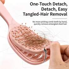 One-Click Cleaning Volumizing Hair Brush, High Crown Root Fluffing Styling Comb, Hollow Detangling Hair Brush, Suitable For Daily Hairstyles, Hair Brush, Holiday Essential - Standard Model - View 2