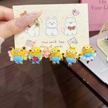 Hasbro Cute Minions 5pcs Mini Hair Clips, Adorable Forehead Hair Accessories For Girls, Bangs Hair Clips Headwear - Multicolor - View 5