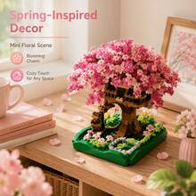 Balok Bangunan Bonsai Bunga Matahari, Seri Tanaman Model Bunga, Tanaman Pot Buatan yang Dapat Diatur, Hadiah Sempurna untuk Pecinta Bunga, Hari Valentine, Natal, Ulang Tahun - A - View 5