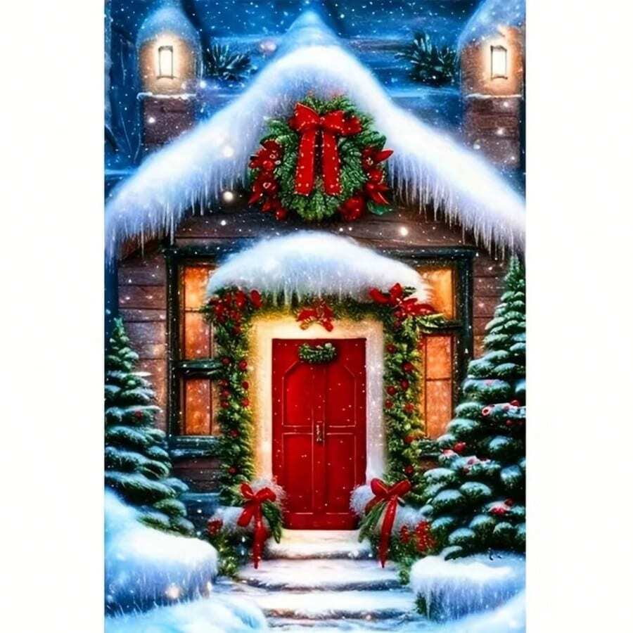 1PC DIY 5D Diamond Painting Kit Christmas Theme Pattern - Round Full Diamond Art Mosaic Craft, Home Wall Decor, Unframed - No Frame - View 1
