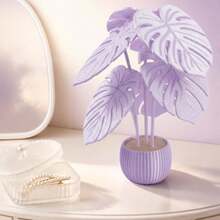 6Pcs Monstera Leaf Coaster Set With Planter Holder, Modern Green Stackable Non-Slip Beverage Coaster Set, Suitable For Living Room Office Desktop, Aesthetic Style - Multicolor - View 8