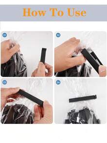 1/5/10pcs Food Bag Clips, Plastic Reusable Sealing Clips For Fruits, Vegetables, Dry Goods, Snacks, Seasonings And More - O-Black - View 3