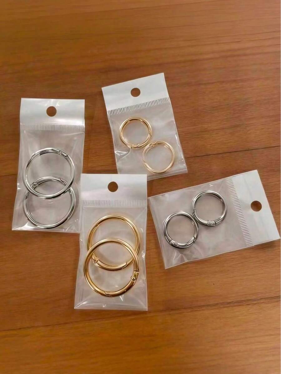 2 piezas Mosquetones de anillo en O de metal con resorte, ganchos de presión de aleación de zinc, se pueden usar como anillos base para llaveros, también adecuados como accesorios de herrajes para bolsos, ropa, etc. - Multicolor - Ver 1