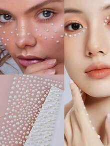1/5pcs Assorted Size White Pearl Stickers With Self-Adhesive Back, DIY Decoration Stickers For Phone Case, Headband, Face Eye Makeup, Rhinestone Decals For Scrapbook, Photo Card, Packaging And Hair Accessories - Pearl Sticker - View 5
