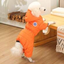 4-Leg Full Coverage Waterproof Dog Winter Snow Suit, Thickened Windproof And Cold-Proof Padded Coat, Full Body Warm Pet Jacket For Teddy, Bichon Frise And Small Dogs - Orange - View 9