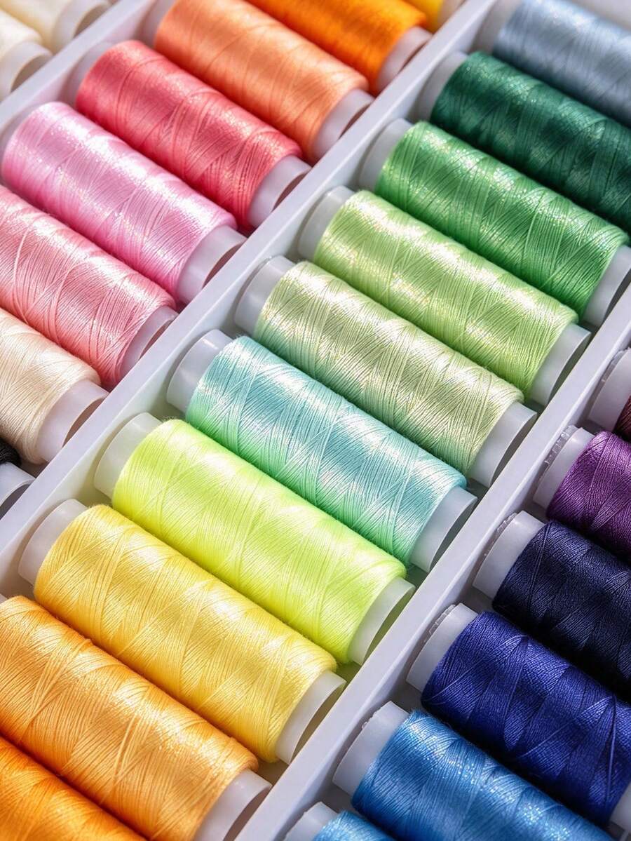 39 Colors/Box Sewing Thread Set, 402 Multi-Purpose Polyester Thread, Suitable For Sewing Enthusiasts And Beginners, Creative Projects, Bright Colors, Applicable For Hand Sewing, Machine Sewing, DIY Crafts And Travel Backup, Universal Sewing Thread For Hand And Machine Sewing, Suitable For DIY Crafts, Quilting And Embroidery (1/39 Pieces Available)