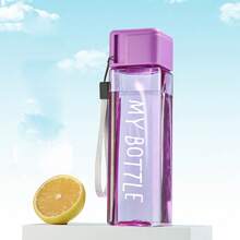 1pc 500ml/16.9oz Creative Highly Attractive Student Portable Sports Water Cup Fashionable Minimalist Square Plastic Cup - Multicolor - View 14