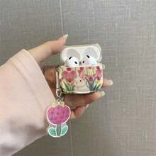 Cartoon Tulip Rabbit Bluetooth Earphone Protective Case Compatible With Airpods 1/2/3/4/New 5th Gen Pro 1/2/3/4 All Models With Pendant - Multicolor - View 2