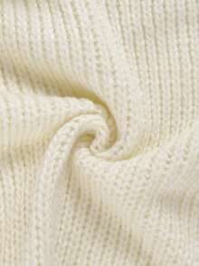 Plus Size Women's Printed Ribbed Knit Cardigan, Autumn/Winter Sweater Jacket - Apricot - View 5