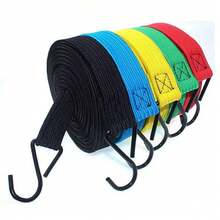 5 Pack Heavy Duty Flat Elastic Rope Bungee Cords With Hooks For Luggage/Car/Tent - 1 - View 6
