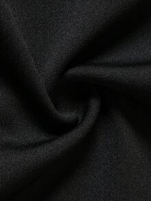 minisummer Women Fall High Waist Flared Work Pants Back Elastic Waist Pocket Detail Office Suit Trousers - Black - View 5