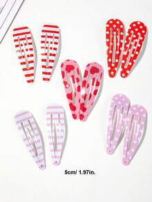 30/20/10入女孩用多色可愛粉色條紋髮夾 BB夾 髮飾 後腦夾 側邊夾 鱷魚夾 日常使用 - 彩色 - 查看 6
