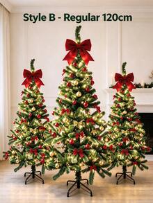 Artificial Christmas Tree, 1.2m /1.5m Green Simulation Spruce Tree With Foldable Metal Stand, Full Realistic Branches, Unlit Fake Xmas Tree For Home Living Room Indoor Christmas Holiday Party Decor,Reusable,Easy Assembly - Multicolor - View 8