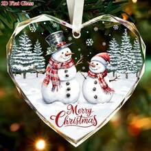1pc Flat 2D Acrylic Snowman Christmas Decoration - Holiday Snowman And Tree Design, For Holiday Tree Decoration, Perfect Home Gift, No Electricity Required, Christmas Ornament - D - View 4