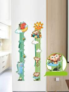 1pc Kids Cartoon Height Chart, Unicorn Rainbow Moon Mouse Rocket Bear Pattern, Self-Adhesive Growth Ruler 0-190cm, Suitable For Baby Room, Height Chart - Multicolor - View 5