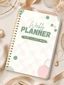 1pc A5 Weekly Planner, Non-Dated Spiral Schedule Book With Weekly Goals, To-Do & Habit Tracking, Christmas Gifts, Office Desk Accessories, Bible Study Materials - Rectangle - View 8