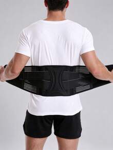 1pc Men Fitness Waist Belt, Sports Waist Trainer For Squat, Deadlift, Basketball Training, Running Shaping Accessory - Black - View 4