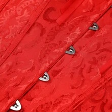 1pc Women's Red Court Style Sexy Lace Waist Cincher, Suitable For Halloween Party Night Or Daily Commute Wear - Multicolor - View 6