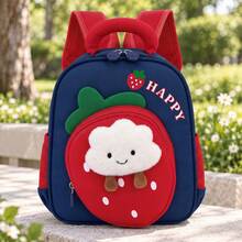 Ransel Anak Perempuan Model Baru, Segar dan Modis dengan Kombinasi Warna yang Menarik dan Motif Stroberi Lucu, Kapasitas Besar, Ringan dan Sederhana, Motif Kartun - MultiWarna - View 3