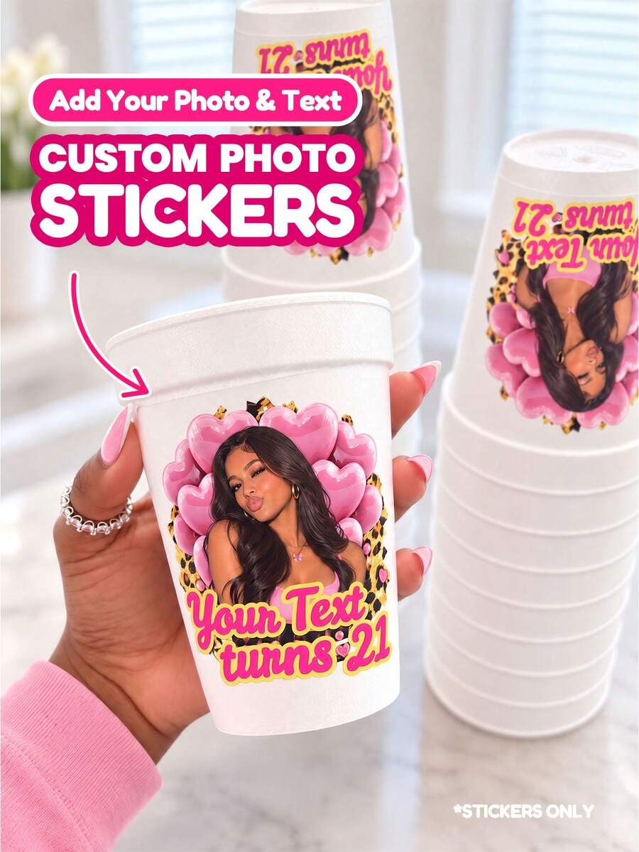 1/28/48pcs Customizable Portrait Stickers, Personalized Photo And Text Labels, Unique Character Stickers, Suitable For Gift Packaging, Gift Sealing, Scrapbook Decoration, Card Embellishment, Diary Decoration And Party Favors, Customizable For Couples, Family, Friends And More, Applicable For Birthday, Wedding, Anniversary, Graduation, Holiday, Party And Gathering, Adding Exclusive Sense And Commemorative Meaning To Gifts - Multicolor 1 - View 1