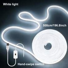 Neon Gesture Sensing Light Strip, USB Powered 1PC Dimmable, LED Flexible Neon Light Strip Set, 2-Level Lighting With Smart Light Bar High Brightness No Spots Stable Performance, With Shaping Function, Warm/White/Neutral 3 Colors Optional, 1m/2m/3 Meters/4m/5m 5 Sizes Optional, Creative DIY Design Atmosphere Decoration Light Soft Warm Color, Flexible And Cuttable, With Adhesive Backing For Easy Installation - Multicolor - View 21