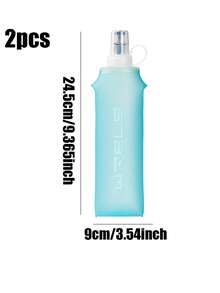 WRELS 1pc/2pcs 150/250/500ML Lightweight Collapsible Squeeze Water Bottle, Suitable For Marathon Sports, Made With Heat-Press Technology, Odorless Cold Water Bottle - Multicolor - View 19