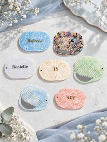 Customized Name Mirror & Comb Set, Personalized Initial Acetate Fiber Material, Bridal Party Gift, Bridesmaid Gift Set, Vanity Accessories - Multicolor - View 8