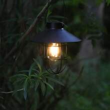 Solar Powered Hanging Lamp, Weather Resistant Metal Frame Warm LED Lantern, Outdoor Decorative Light For Garden Tree Patio Porch, Farmhouse Style Night Light For Wedding, Holiday & Backyard Decor - Multiple Styles - View 10