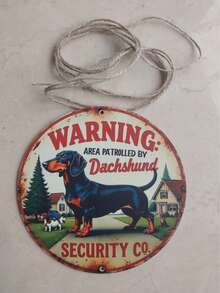 2D 1pc Black Dog Warning Wooden Sign, Suitable For Yard Wall Decor, Fence, Garage, Indoor Wall Decoration, Great Gift/No Electricity Required - TM59 - View 11