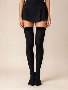 1/2 Pairs Women's Velvet Over The Knee Socks, Soft Comfortable Thigh High Stockings For Spring Autumn, Daily Wear & Christmas Gift - Multicolor - View 10
