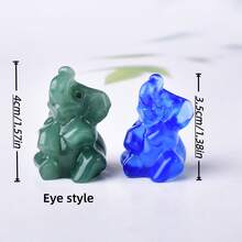 1pc Natural Quartz Crystal Carved Elephant Figurine, Desktop Decor, Gift Item, Crystal & Stone Material - Heading the Ball Elephant - View 2