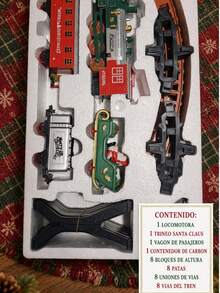Christmas Toy Train 4-Car Electric Train With Sounds And Elevated Bridge - Red - View 6