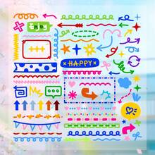 1pc Colorful Line Stickers For Decoration Of Planner, Phone Case, Notebook, Diary, Tablet, Scrapbook, Planner, Suitcase, Guitar, Skateboard, Violin - Multi-colored Lines - View 2