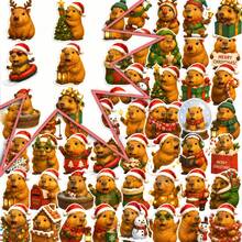 50Pcs Christmas Holiday Capybara Stickers, Cute Xmas Capybara Character Decals, Waterproof Decor Stickers For Crafts, Journaling, Phone Case - Multicolor - View 10