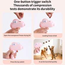 Pet Toy Treat Launcher For Cats And Dogs, Interactive Training Boredom Relief Device, Puzzle Food Dispensing Treat Launcher Gun - Yellow - View 2