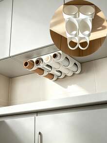 Kitchen Paper Towel Holder, Under Cabinet Mount, Baking Paper And Plastic Wrap Dispenser, Space-Saving Design, Durable Plastic Material, Bathroom Accessory, Suitable For Commercial And Residential Use, Small Apartment Essential - Multicolor - View 2