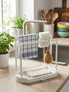 Rak Organizer Wastafel Dapur dengan Gantungan Lap Piring dan Baki Penampung Air, Tempat Spons Hitam untuk Meja Dapur, Rak Pengering Lap Piring untuk Pengorganisasian Dapur, Rak Pengering Lap Piring Plastik dengan Baki Penampung Air, Organizer Wastafel Dapur dan Rak Spons Dua Lapis, Rak Penyimpanan Meja Dapur untuk Lap Piring dan Penyimpanan Dapur Kecil, Juga Cocok untuk Penyimpanan, Dekorasi Taman Luar Ruangan, Dekorasi Kipas Angin, Dekorasi Ruangan - MultiWarna - View 4