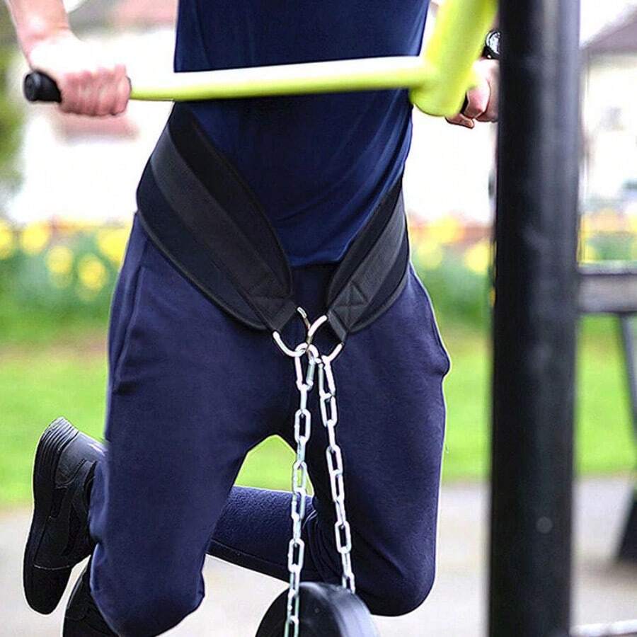 Metal Chain Dip Belt, Adjustable Fitness Weight Belt, Suitable For Pull-Ups, Strength Training, Strength Fitness Equipment