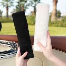 3 Piecescar Plush Steering Wheel Cover And Shoulder Pad Set, A Three Pieces Combination, Suitable For Spring, Autumn, And Winter Use. - A - View 9