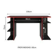 Escritorio Gamer Madesa Para Pc Y Consola - Rojo - Ver 4