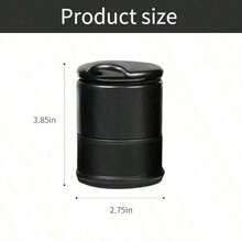 2pcs Car Compartment Design Center Console Ashtray, Solid Color Round Plastic Ashtray, One-Hand Open/Close Trash Can, Portable Home And Car Dual-Use Accessory, Back To School Supplies, Lightweight And Portable - Multicolor - View 11