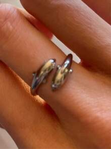 Anillo de decoración con delfín - Plateado - Ver 1